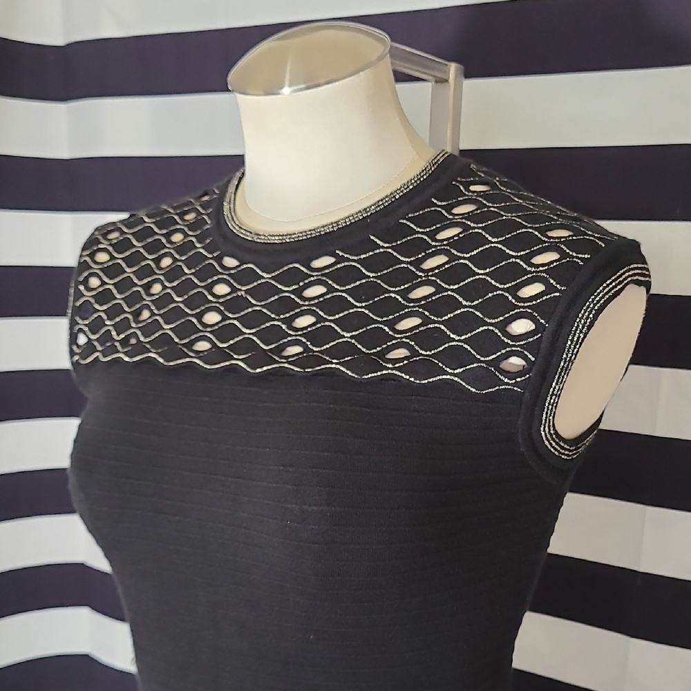 Elegant Black Sleeveless Dress - Picture 6 of 12